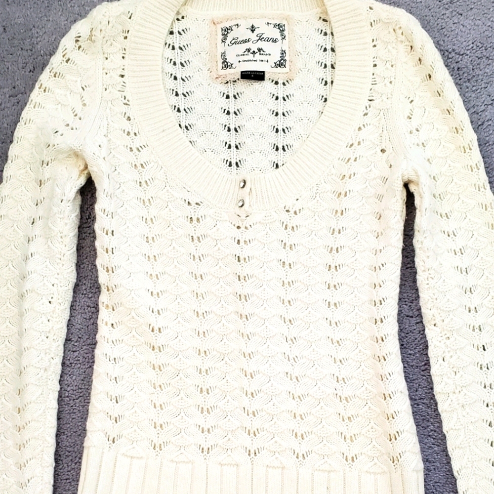 Cream/ white Guess Sweater